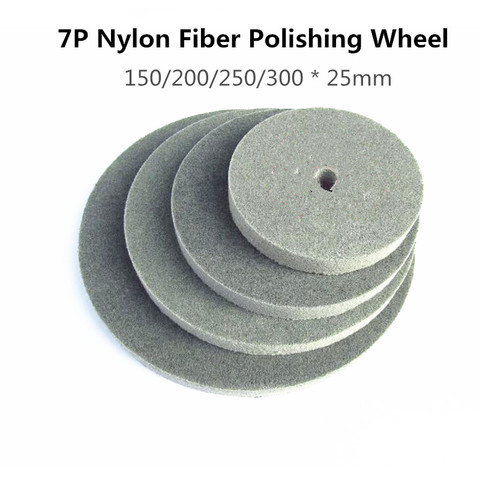 7P Nylon Fiber polissage roue 1 pièces 150/200/250/300*25mm Non-tissé roue polissage outils de travail du bois ► Photo 1/2