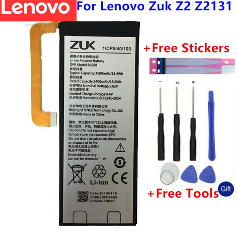 Batterie d'origine 3.82V 3500mAh BL268 pour Lenovo ZUK Z2 Z2131 batterie + outils cadeaux + autocollants ► Photo 1/6