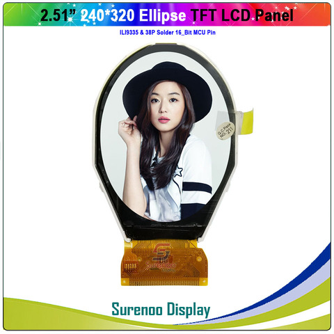 Module d'affichage LCD couleur, Ellipse ovale rond 2.51 pouces, 240x320 TFT, contrôleur intégré sans panneau tactile ILI9335 ► Photo 1/2