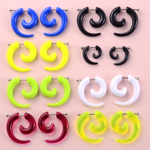 Faux extenseur d'oreilles en acrylique, paire, spirale, Piercing, Tunnel, bouchons ► Photo 1/6