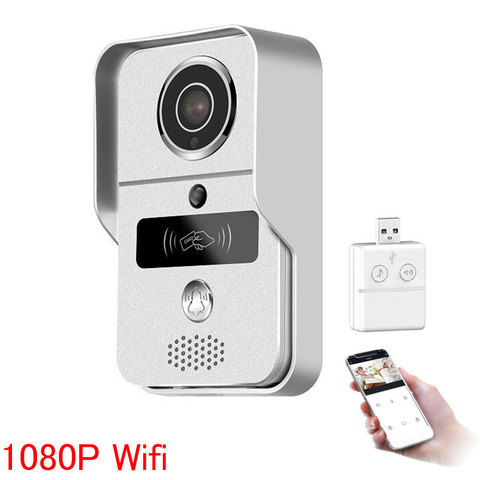 Porte téléphone sans fil | Carte SD, enregistrement vidéo, porte téléphone + clavier RFID + cloche intérieure Wifi 1080P, sonnette de porte IP, caméra POE pour ONVIF CCTV NVR ► Photo 1/6