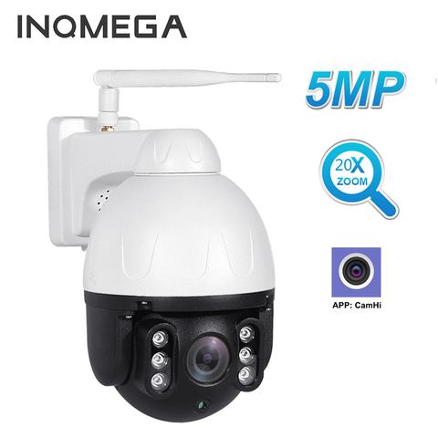 INQMEGA – caméra de surveillance extérieure PTZ HD 5MP (PTZ), dispositif de sécurité sans fil, étanche IP66, avec boîtier métallique, Zoom 20X, détection humaine par ia, 360 ► Photo 1/6
