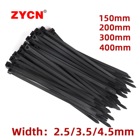 Nylon serre-câble largeur: 3.5MM autobloquant plastique chaîne noir fil Zip 500 pièces cerclage attaches industrielles ZYCN 250 pièces ► Photo 1/6