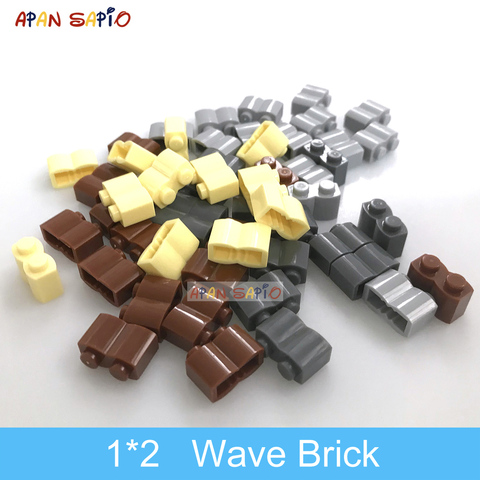 100 pièces bricolage blocs de construction Figures vague briques 1x2 points éducatifs créatifs en plastique jouets pour enfants compatibles avec les marques ► Photo 1/6