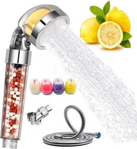 Zloog – pommeau de douche avec perles minérales ioniques, salle de bain, avec filtre à vitamine C, haute pression, économie d'eau, SPA ► Photo 1/6