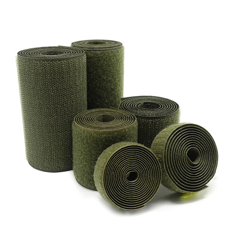 Ruban de fixation Velcros en Nylon vert Olive de 2m x 3cm, non adhésif pour coudre, boucle magique, bande autocollante pour vêtements ► Photo 1/6