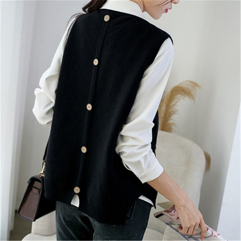 Gilet tricoté pour femmes, pull ample, Vintage, surdimensionné, hauts la mode, 2022 ► Photo 1/6