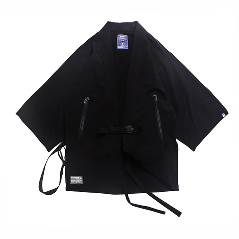 Kimono-veste double poche avant techwear noragi whrs ninjawear vêtements noirs style japonais esthétique futuriste ► Photo 1/5