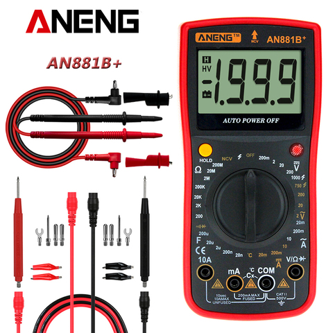 Multimètre numérique manuel de haute précision, testeur de Transistor, Ac/Dc, AN881B + True Rms ► Photo 1/6