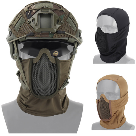 Casque tactique masque Airsoft demi visage maille masque cyclisme chasse Paintball masque de protection ombre combattant casque ► Photo 1/6