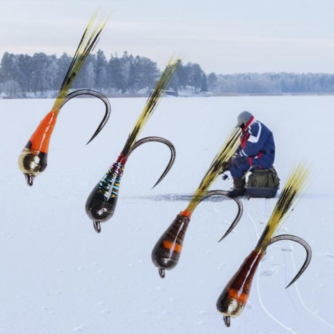 Plate-forme de pêche sur glace, 6 pièces, leurre de pêche sur glace coulant rapidement ► Photo 1/6