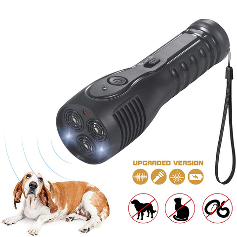 Appareil répulsif à ultrasons portable Anti-aboiement pour chiens, répulsif à ultrasons lampe de poche LED, outil pour animaux de compagnie ► Photo 1/6