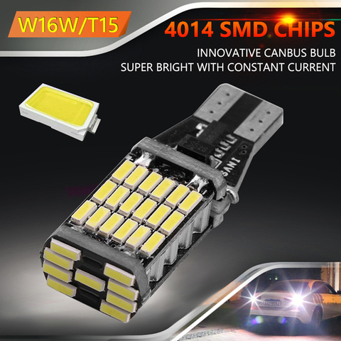 VODOOL T15 W16W LED voiture ampoule 12V 4014 45SMD Super lumineux Canbus Auto Parking inversion frein clignotant lampe feu arrière ► Photo 1/6