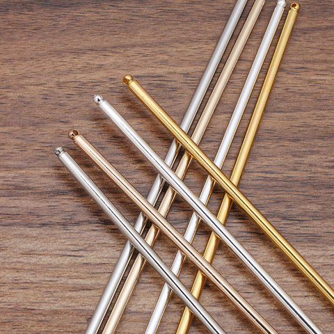 Bâtons à cheveux en métal Simple, 10 pièces, 125mm 150mm, réglage de Base, épingles à cheveux plaquées 4 couleurs, accessoires faits à la main pour la fabrication de bijoux ► Photo 1/6