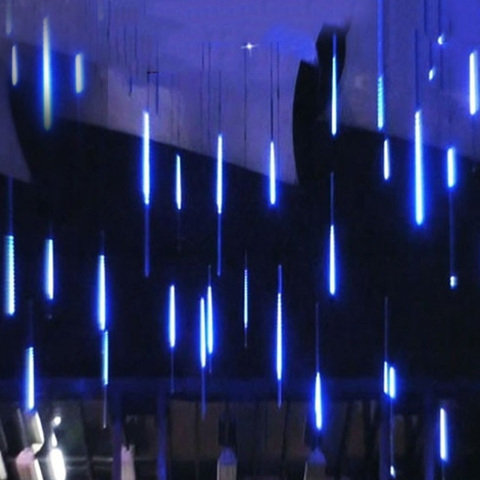 Guirlande lumineuse à 8 tubes de 30/50cm, pluie de météores LED décorations pour arbres de noël, décoration d'extérieur, nouvel an ► Photo 1/6