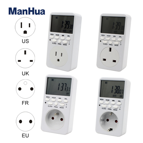 Manhua – minuterie numérique électronique, commutateur de Cycle de 24 heures, prise EU UK US FR, maison intelligente ► Photo 1/6