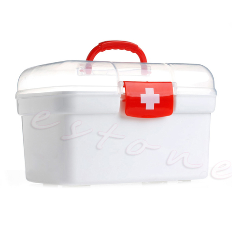 Organisateur de trousse de premiers soins M89F, boîte de santé Double couche poignée poitrine pour médicaments ► Photo 1/1