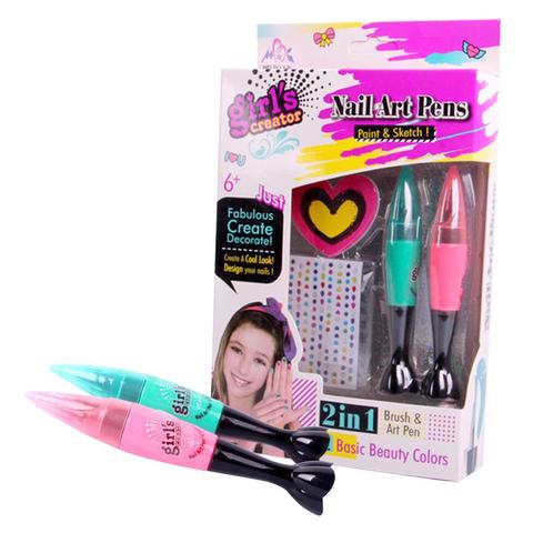 Ensemble de stylos à ongles 3D pour enfants, jouets de maquillage, Nail Art, motif peint à la main, cadeau pour fille, Art décoration à faire soi-même ► Photo 1/6