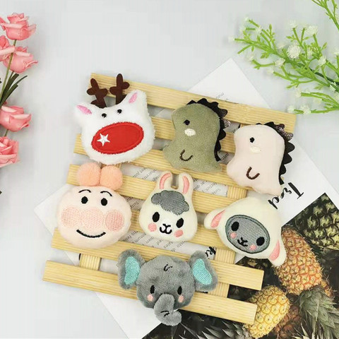 10 pièces/lot dessin animé bricolage mignon animaux en peluche jouets poupée patchs appliques décoration de cheveux pour tissu de cheveux et chaussures ► Photo 1/6