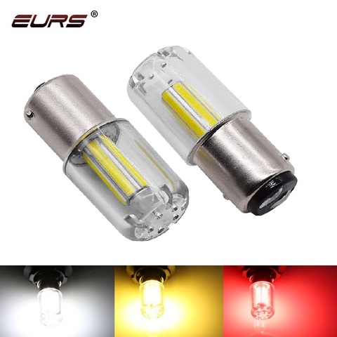 1 pièces P21W 1156 BA15S ampoule LED 1157 BAY15D voiture lumières clignotant feu stop inverse COB LED 12V Auto lampe DRL blanc rouge jaune ► Photo 1/6