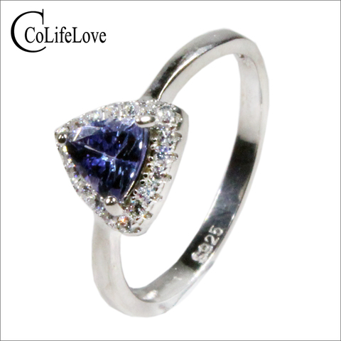 Bague en Tanzanite naturelle pour femmes 5mm, bijoux en argent Vintage ► Photo 1/6