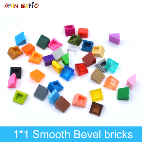 400 pièces bricolage blocs de construction Figure lisse biseau briques 1x1 jouets créatifs éducatifs pour enfants taille Compatible avec 54200 ► Photo 1/6