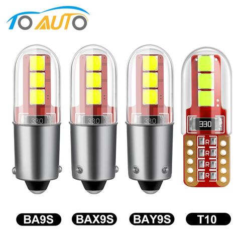 Ampoules LED T10, BA9S, T4W, BAX9S, H21W, BAY9s, W5W, 194, 168, 3030 puces, Canbus, sans erreur, lampe pour l'intérieur de la voiture, éclairage de coffre, 12V ► Photo 1/6