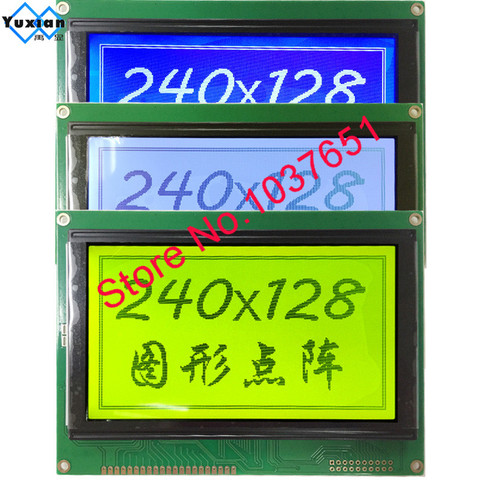 Yuxian 5.1 pouces 240128 240*128 vert bleu blanc panneau d'affichage lcd LCM240128A T6963C UCI6963 ► Photo 1/6