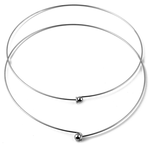 Collier en acier inoxydable, pour femmes, 1mm, DIY, bijoux, accessoires, 2 pièces/lot ► Photo 1/4