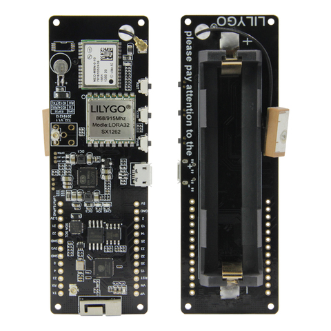 LILYGO – LILYGO®Module TTGO t-beam V1.1 SX1262 LORA 868/915MHZ ESP32, wi-fi, Bluetooth sans fil, GPS, IPEX NEO-M8N, support de batterie ► Photo 1/6