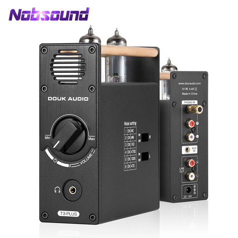 Nobsound T3 Plus Mini Tube sous vide préampli MM / MC Phono étage pour platines préamplificateur bureau casque ampli ► Photo 1/6