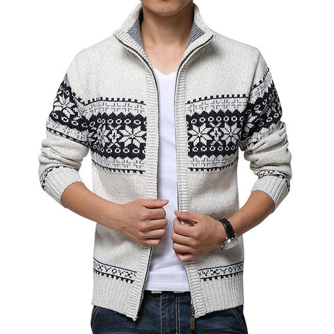 Pull en laine pour homme, col Mandarin, couleur unie, décontracté, épais, marque, Cardigans tricotés, nouvelle collection automne hiver ► Photo 1/6