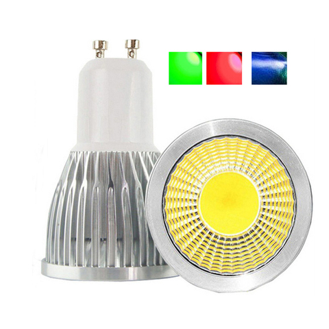 Projecteur led COB, ampoules à intensité réglable GU10, 110-220V, rouge, vert, bleu, lampe à led, 3W, 5W, 7W ► Photo 1/6