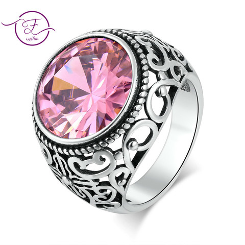 Grande bague en pierre de style Vintage pour femmes, fête de fiançailles, mariage, bijoux en argent, haute qualité ► Photo 1/5