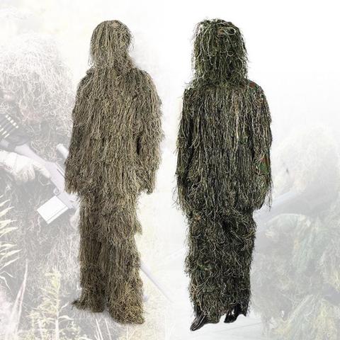 Camouflage chasse Ghillie costume chasse secrète vêtements de tir aérien Sniper costumes Camouflage vêtements avec des sacs de couverture ► Photo 1/6