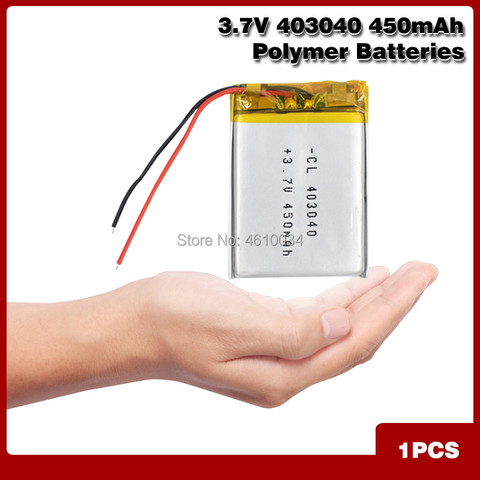 Batterie li-po Rechargeable, polymère, 450mah, 3.7V, 403040, pour haut-parleurs MP3, DVD, GPS, MP4, montre intelligente, téléphone portable ► Photo 1/6