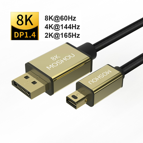 2022 nouveaux câbles DP 1.4 Displayport vers DP vers mini DP prennent en charge 8K 60Hz 4K 144Hz/120Hz 2K 165Hz 32.4Gbps câble vidéo HDR ► Photo 1/6