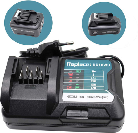 DC10WD Chargeur Remplacer pour batterie MAKITA 10.8V 12V BL1016 BL1040B BL1015B BL1020B BL10DC10SA CL107FDWY CL107DWM AC100-260V ► Photo 1/6