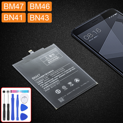 Batterie BM47 Pour Xiaomi Redmi 4X 3 3s 3pro/Redmi 5 plus 5A/Redmi Note 4 4X 5A 3 Pro BM 47 46 MILLIARDS 41 43 BM47 BM46 BN41 BN43 Batterie ► Photo 1/6