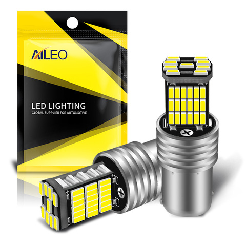 AILEO 2 PIÈCES 1156 BA15S P21W S25 7506 AMPOULE LED Haute Puissance 45 pièces 4014SMD Super Lumineux 1200LM REMPLACER Pour L'inversion De Voiture Lumière Blanc ► Photo 1/6