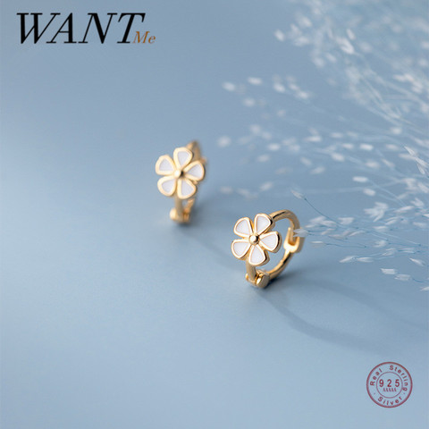 WANTME véritable 925 en argent Sterling doux romantique fleur boucle d'oreille pour les femmes coréenne fille mode anniversaire boucle d'oreille bijoux cadeau ► Photo 1/6