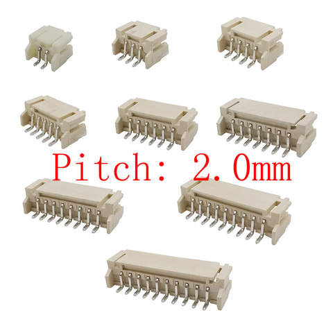 100 pièces PH 2.0 pas 2.0mm SMD bornier pâte horizontale prise bornes Patch Plug connecteur 2/3/4/5/6/7/8P 9Pin 10 broches ► Photo 1/5