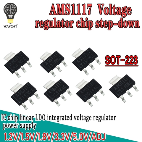 AMS1117 série AMS1117-3.3V AMS1117-ADJ AMS1117-1.8V AMS1117-1.2V AMS1117-5.0V AMS1117-3.3 AMS1117-5.0 Stable tension puce ► Photo 1/6