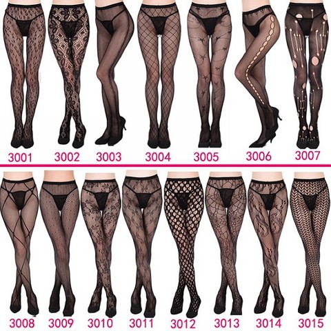 Collants en résille pour femmes, Sexy, tissage Jacquard sans couture, fils, jarretière, filet de poisson, bas, Lingerie Sexy ► Photo 1/6