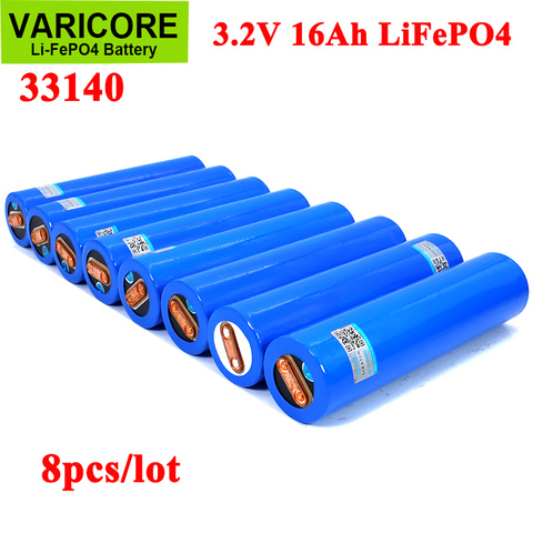 VariCore – lot de 8 batteries lifepo4, 3.2V, 33140, 15ah, Lithium-fer phospha, 16000mAh, pour vélo, scooter électrique, 12v, 24V ► Photo 1/6