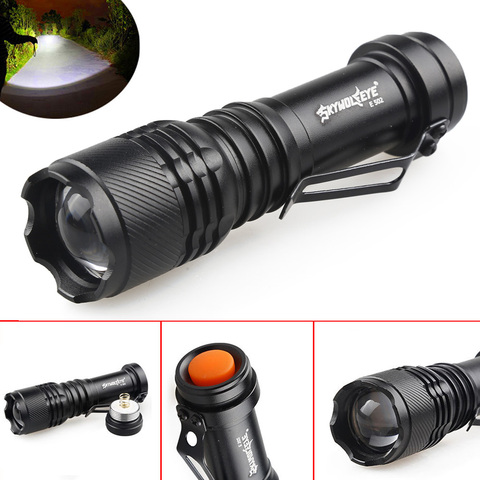 SKYWOLFEYE E502 Mini Portable Q5 lampe de poche LED Zoomable étanche 3 Mode 800LM poche torche LED lampe Flash pour l'extérieur ► Photo 1/6