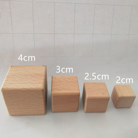 Blocs de bouleau carrés en bois, Cubes en bois inachevé, pour la peinture et la décoration, la fabrication de puzzles, l'artisanat et les projets de bricolage ► Photo 1/6