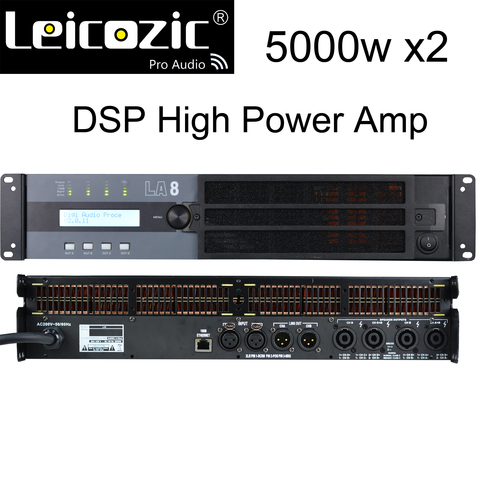 Leicozic DSP amplificateur de puissance 4 canaux 5000W X2 Max LA8 amplificateur de puissance Pure après-scène 1300W X4 à 8 Ohms ligne 2U Poweramp ► Photo 1/6