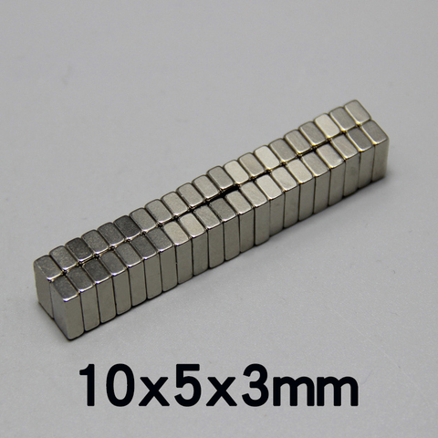 Aimant NdFeB Permanent en néodyme, bloc Super cuboïde, aimant Permanent, 10x5x3mm, 20/30/50 pièces, 10x5x3mm N35 ► Photo 1/4