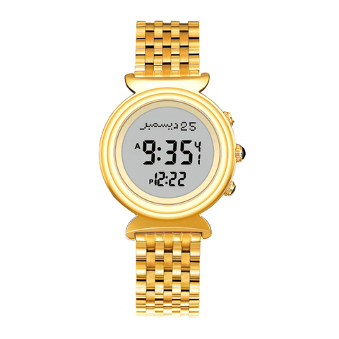 AL Harameen – montre-heure Fajr, avec Direction Azan et Qibla, étanche, en acier inoxydable, horloge de prière islamique pour femmes ► Photo 1/6